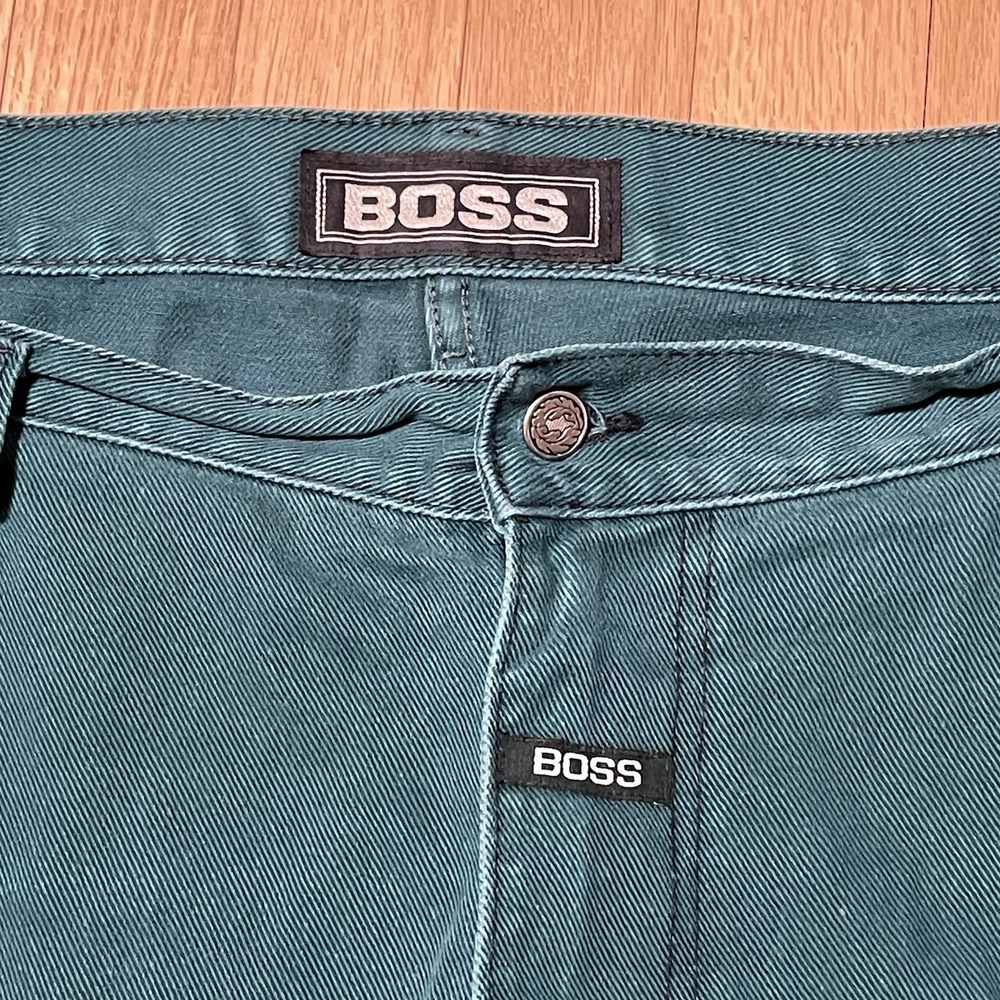 Vtg 90s BOSS Cargo Jeans Shorts Baggy Skater Hip Hop Made In USA‎ Embroidered 38 - Picture 3 of 6